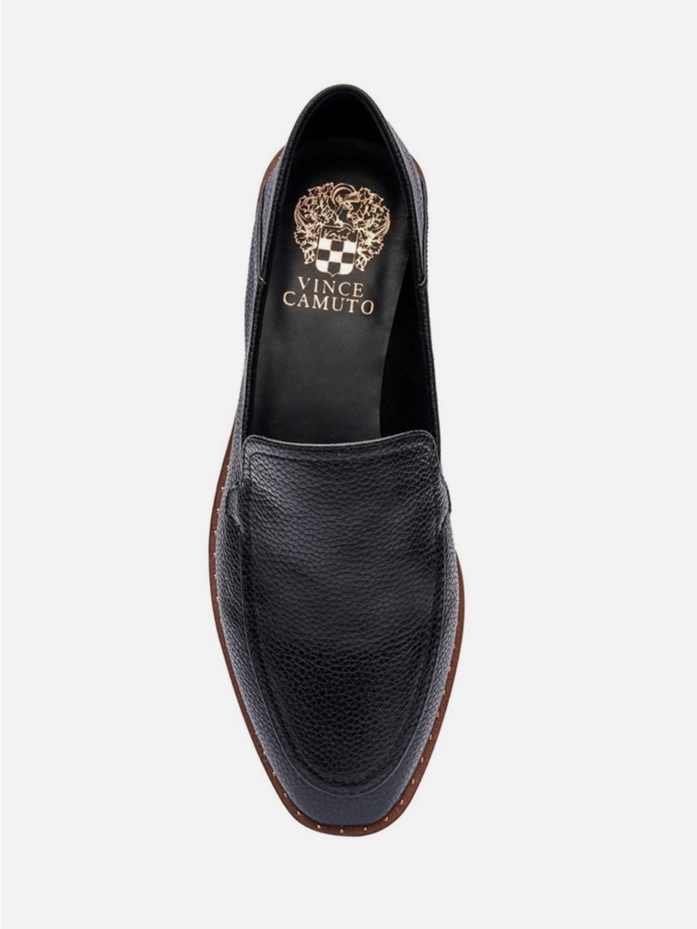 Vince Camuto Black Pebbled Leather Women's Slip-On Loafer